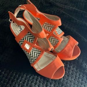 Coral orange heel